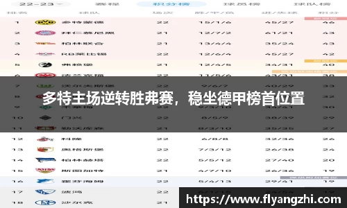 多特主场逆转胜弗赛，稳坐德甲榜首位置