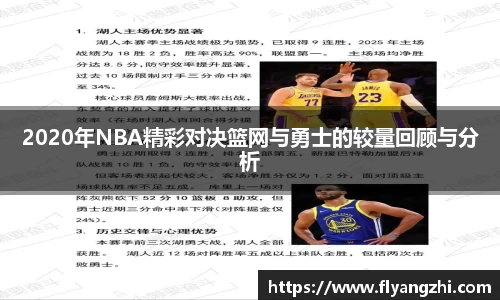 2020年NBA精彩对决篮网与勇士的较量回顾与分析